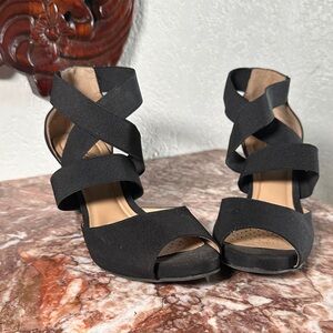 Abella Black Strappy Heels